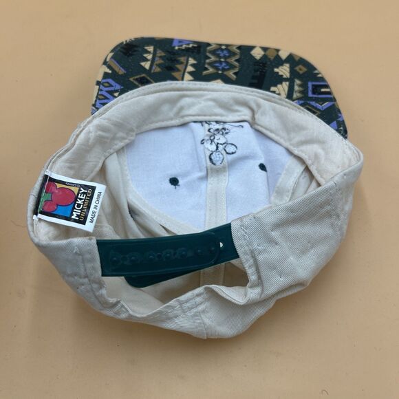 VTG Unlimited Mickey Mouse Snap Back Hat Aztec Southwest Bill Cap Black & White - Picture 4 of 5